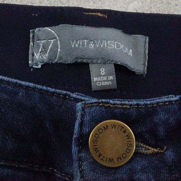Wit & Wisdom Cropped Wide Leg Jeans Womens 8 Stretchy Blue Denim - Picture 3 of 10